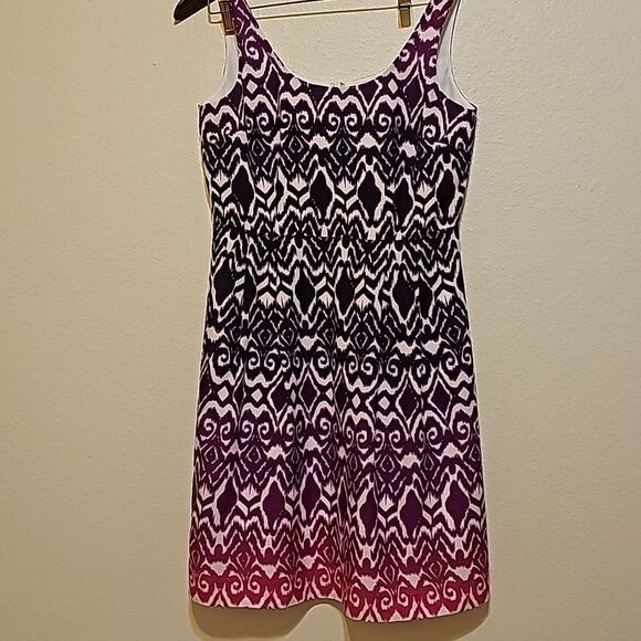 EUC! Ann Taylor Pink/ Purple Ombre Fit & Flare Dress Size 8 - Picture 1 of 8